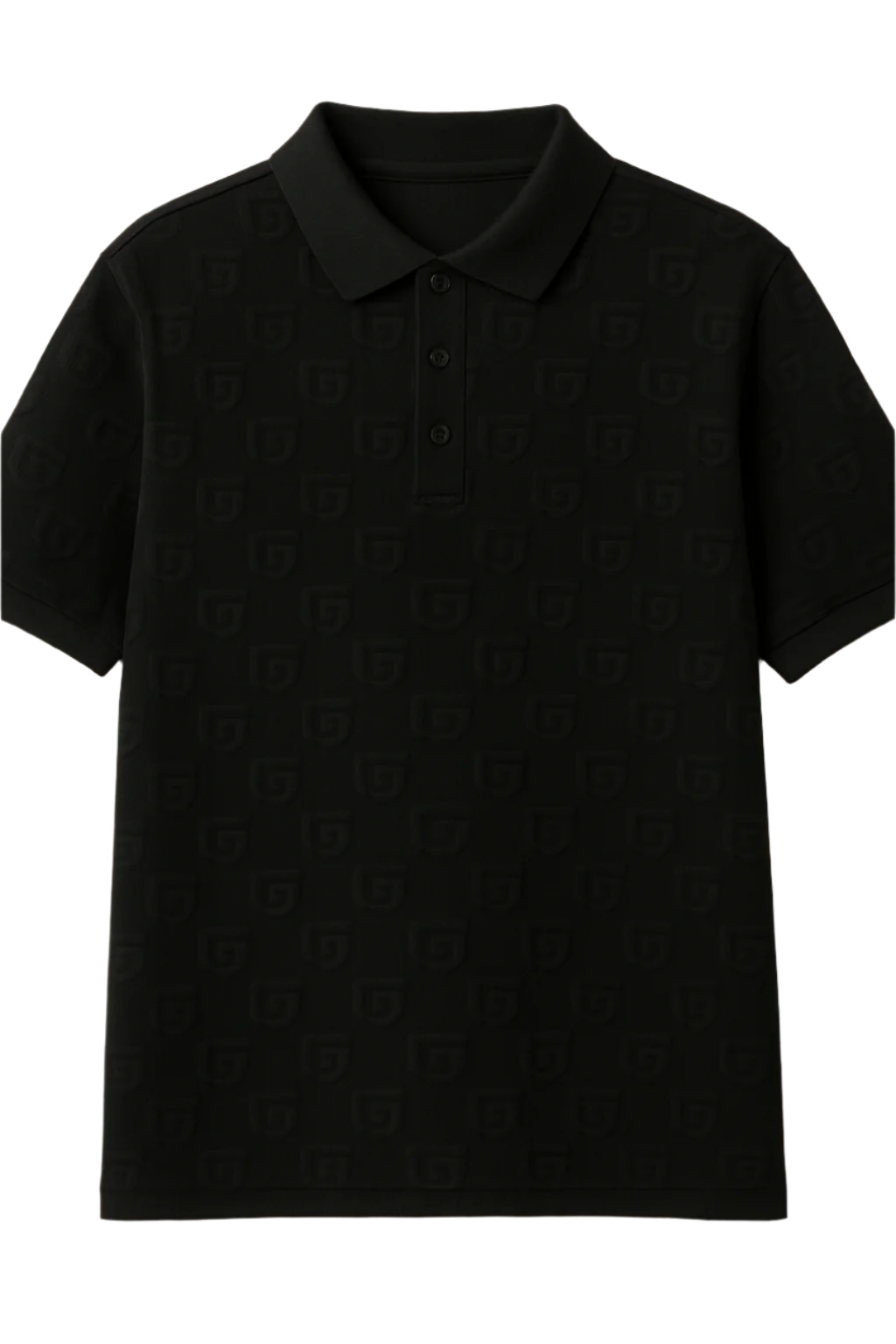 GUTTA Shield Logo Polo Shirt – Black Monogram