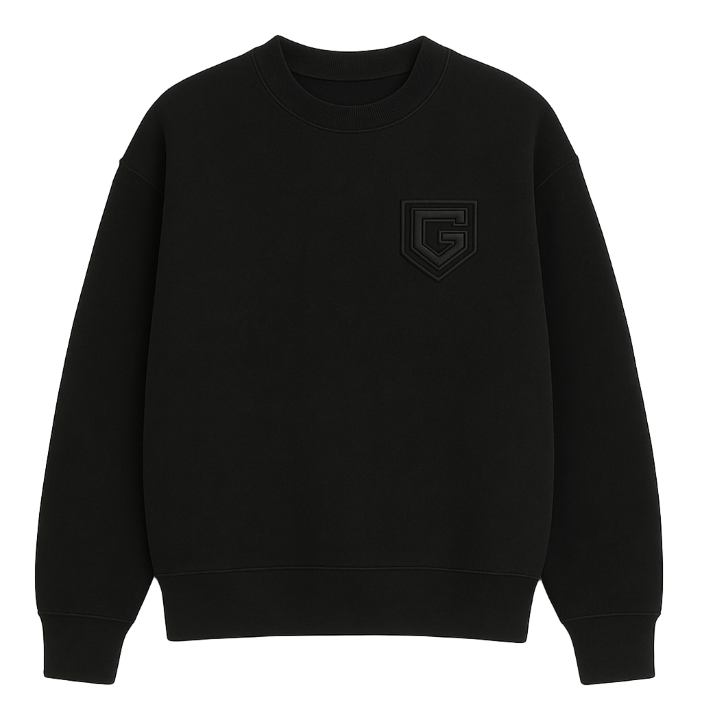 GUTTA Shield Sweatshirt – Black Suede 400GSM