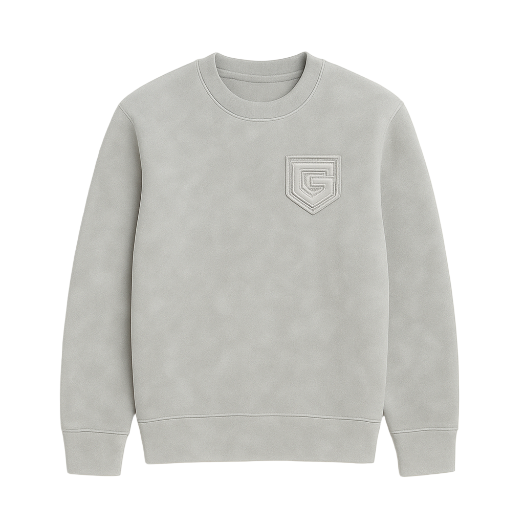 GUTTA Shield Sweatshirt – Silver Suede 400GSM