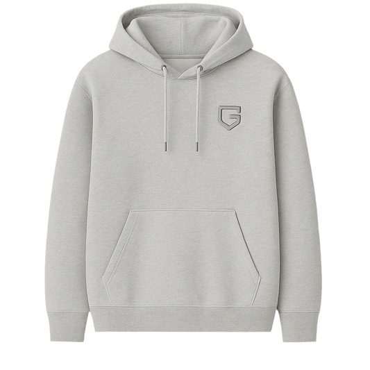 GUTTA Shield Logo Hoodie – Ice Grey