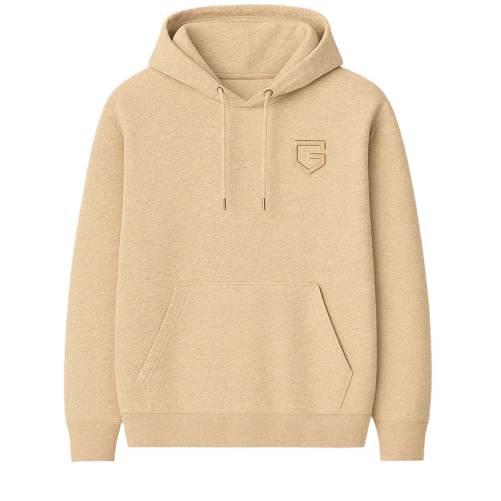 GUTTA Shield Logo Hoodie – Sandstone