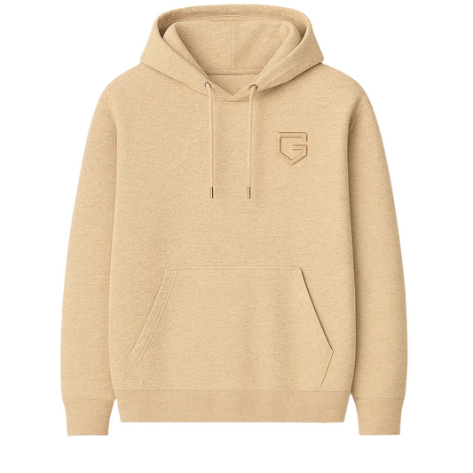 GUTTA Shield Logo Hoodie – Sandstone