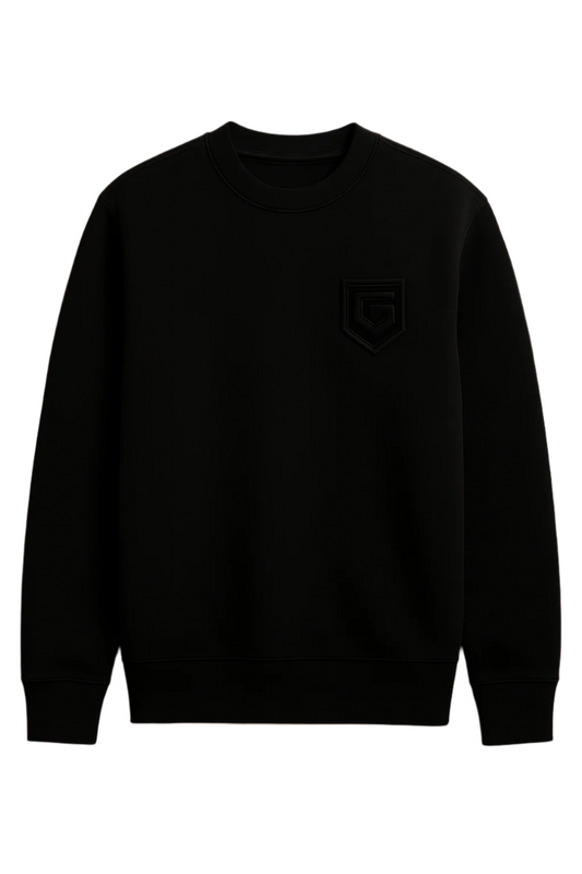 GUTTA Shield Logo Sweatshirt – Midnight Black