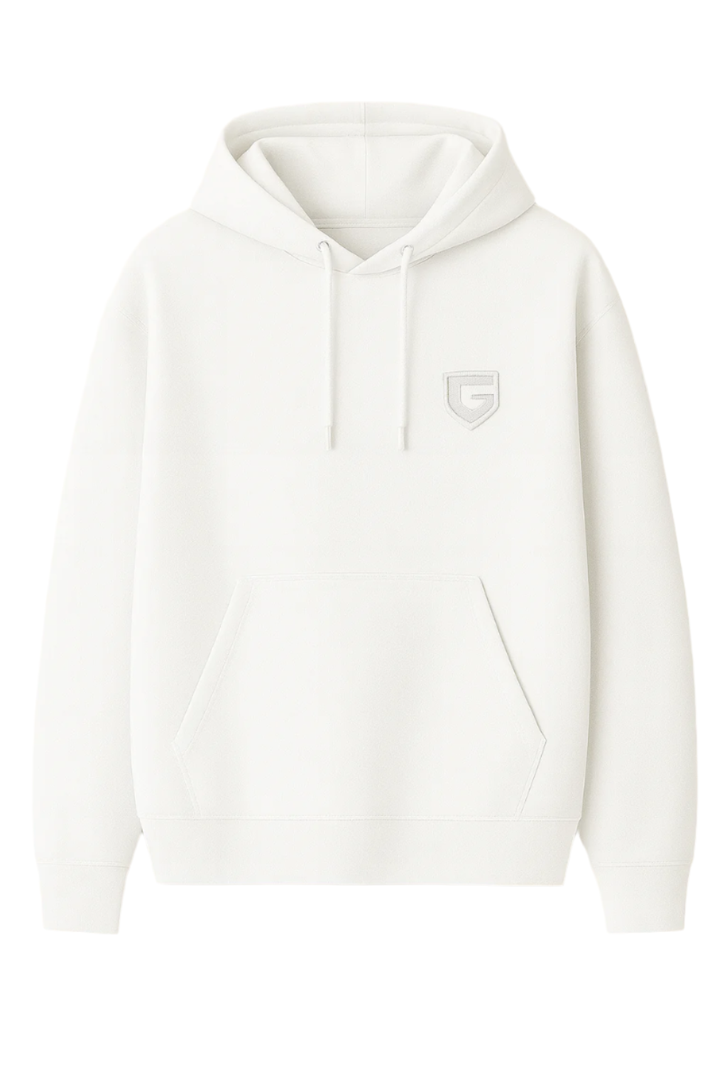 GUTTA Shield Logo Hoodie – Arctic White