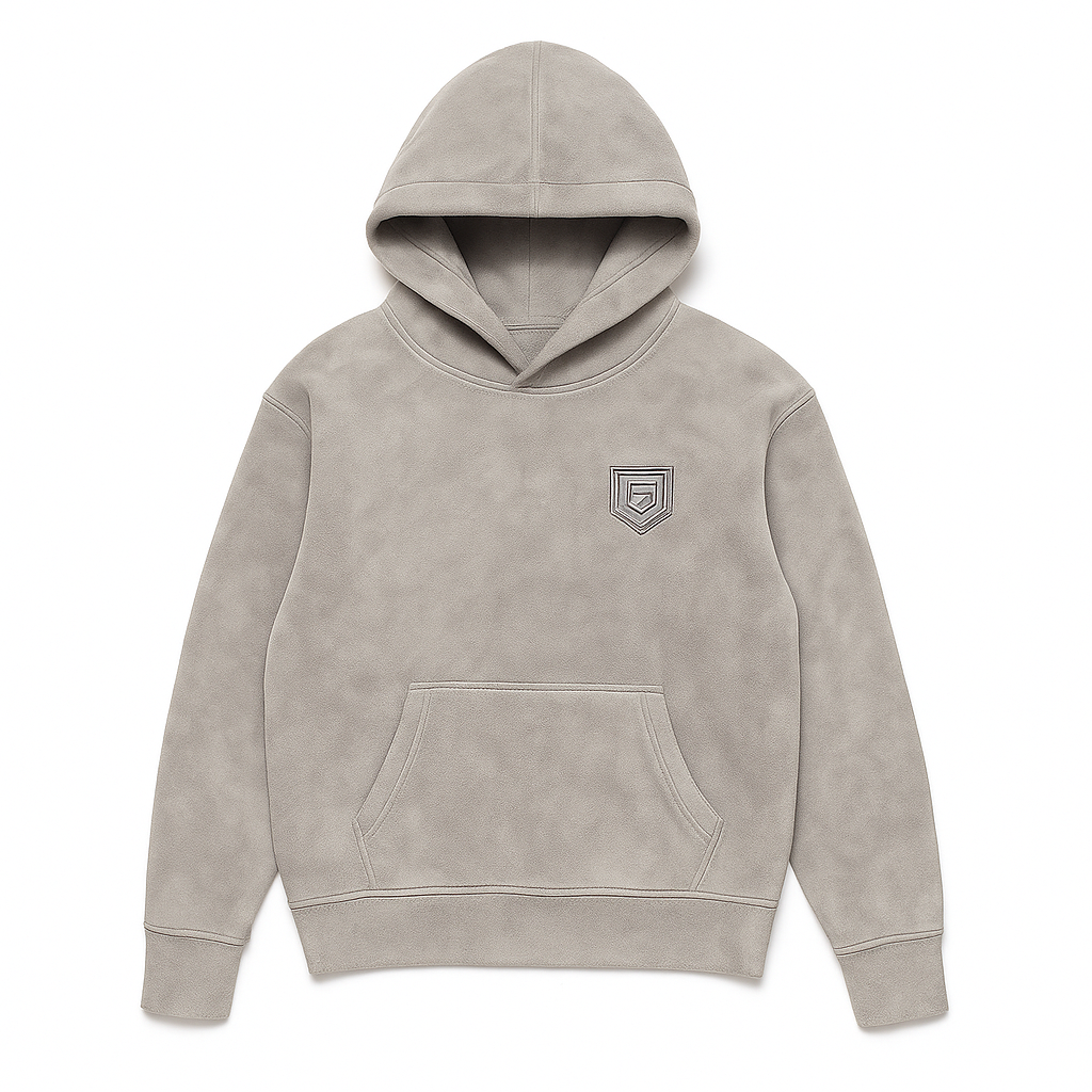 GUTTA Shield Logo Hoodie - Suede Silver Edition