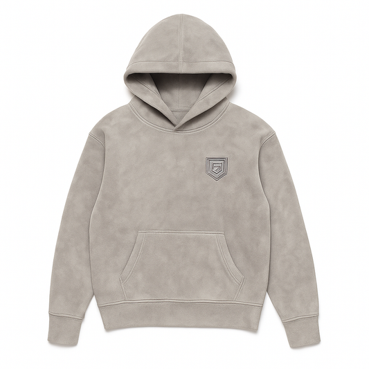 GUTTA Shield Logo Hoodie - Suede Silver Edition